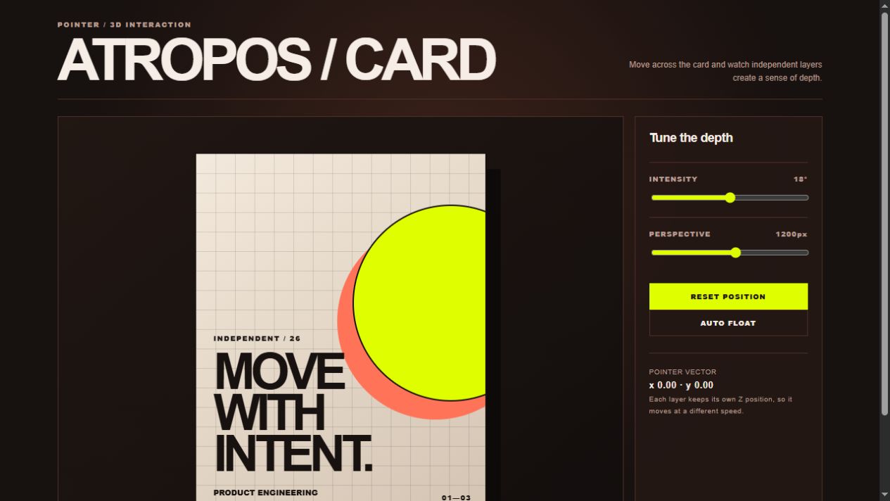ATROPOS / CARD Demo 界面